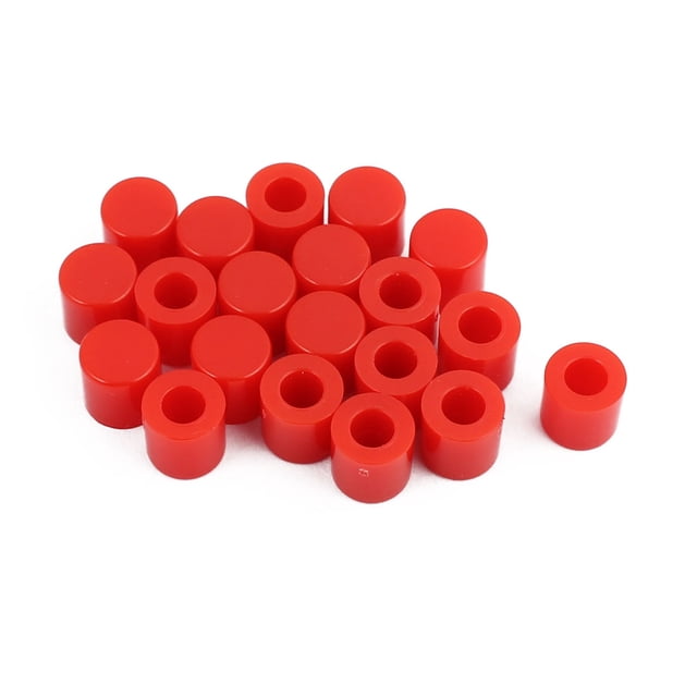 Ofertas Únicas 20 Piezas Tapas de Botones Táctiles en Forma Redonda Protectores Rojos para Interruptor Táctil de 6x6mm