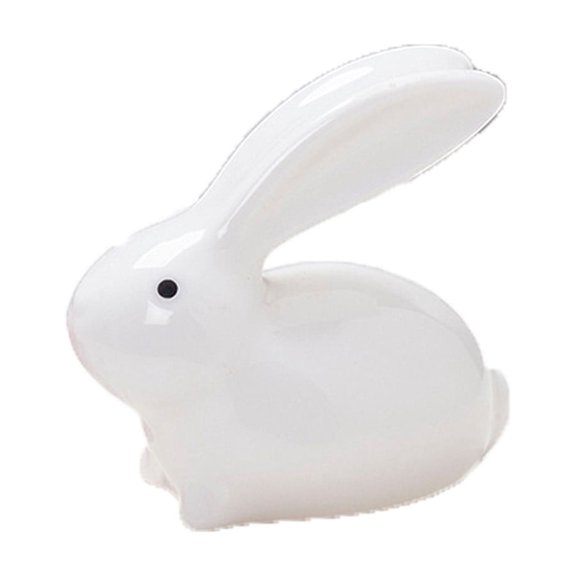 HuiXinOu Easter Ceramic Rabbit Figurine Ornamental Decor for Home Party Holiday Mantel Tabletop Festive Decoration
