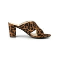 thumbnail image 3 of BLISSFUL STEP Women's Sandals Block Heels Crisscross Strap Mules Slide Sandals Leopard 5.5, 3 of 8