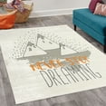 thumbnail image 2 of Saying Decorative Rug, Mountain Peaks and Never Stop Dreaming Goals Success Aspiration Print, Quality Carpet for Bedroom Dorm and Living Room, 6 Sizes, Pale Grey, by Ambesonne, 2 of 4