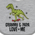 thumbnail image 4 of Inktastic Grammy and Papa Love Me Dinosaur Grandson Boys Baby Bib, 4 of 4