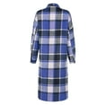 thumbnail image 5 of Women Fashion Plaid Print Outwear Winter Long Sleeve Lapel Long Jacket Trench Coat With Mauve Jacket With Hood, 5 of 5