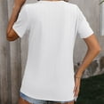 thumbnail image 6 of BLVB Womens Tops Dressy Casual Short Sleeve Crewneck Textured Tunic Tops Side Button Asymmetrical Blouses Shirts, 6 of 7