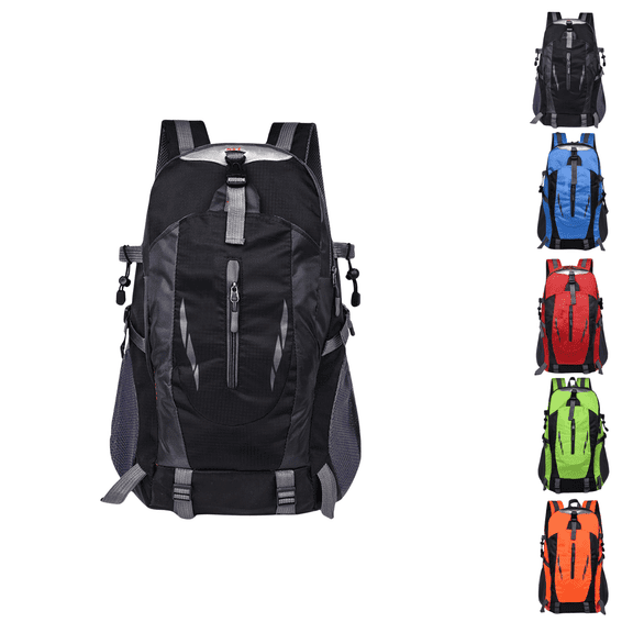 Hvmvliv Large Backpack for Travel Large Capacity 40L Hiking Backpack Waterproof Travel Knapsack Climbing Outdoor Sackpack Black