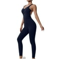 thumbnail image 2 of TMOYZQ One Piece Jumpsuit for Women Yoga Bodycon Ribbed Jumpsuit Workout Sleeveless Backless Rompers with Tummy Control Bodysuits, 2 of 9