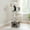 Wooden Walnut, variant on Pefilos 74" Cat Tree with Food Station, Wooden Tall Cat Tower with Condos and Hammocks,Spacious Perch,Sisal and Steel Posts, Scratching Mat, Beige