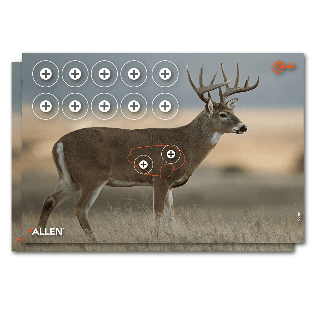 Ez Aim Paper Shooting Targets, 4-Color 35 In x 23 In Whitetail Targets, 2-Pack