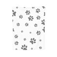 thumbnail image 1 of Super Soft Anti-Pilling Flannel Bed Blankets, Puppy Paw Print Cozy Fluffy Warm All Seasons Throw Blanket for Sofa Bedding, 50"x40", 1 of 8