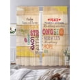 thumbnail image 3 of Semi Sheer Window Curtains 96 Inches Long, Love Peace Text Rod Pocket Voile Silky Chiffon Curtain Treatment Drapes for Kitchen, Living Room, Farmhouse Inspirational Quotes Wooden 52"x96", 2 Panels, 3 of 9