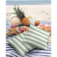 thumbnail image 3 of Pack of 2 Outdoor Pillow Covers, Geometric Sage Green Stripes Waterproof Square Throw Pillowcase Cushion Decorative Pillow Covers for Couch Patio Tent, 24x24 in, 3 of 6