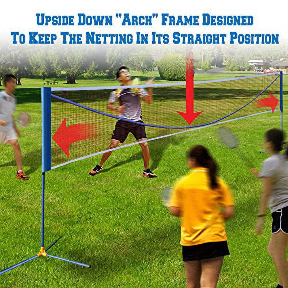 Strong Camel Badminton Net Volleyball Tennis portable Net w Stand for Family Sport-20x2.5'