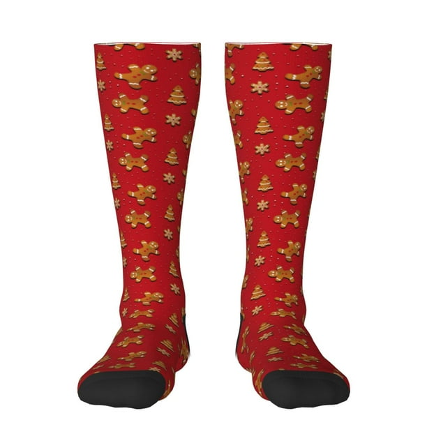 Balery Gingerbread Man Calcetines novedosos Calcetines deportivos Calcetines hasta la rodilla Calcetines de algodón Calcetines originales y geniales