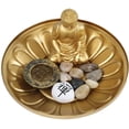 thumbnail image 3 of Ebros Feng Shui Golden Meditating Buddha Zen Dish With Pebbles, 3 of 8