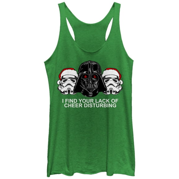Women's Star Wars Christmas Empire Lack of Cheer Disturbing  Racerback Tank Top Envy Green X Large