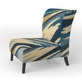 thumbnail image 3 of Designart "Bold Blue Brushwork I" Blue Brush Strokes Upholstered Accent Chair - Modern Arm Chair For Living Room, 3 of 5