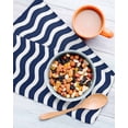 thumbnail image 3 of Navy Blue Moire Kitchen Dish Towels for Drying Dishes Set of 3, Water Ripple Stripe Farmhouse Waffle Weave Microfiber Hand Tea Bathroom Towels Quick Dry & Absorbent Towel 12x12, 3 of 7