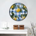 thumbnail image 2 of Yayeee Wall Clock Battery Operated 9.5" Silent Quartz Non-Ticking for Living Room Decor, Light Blue Plaid, 2 of 8