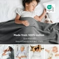 thumbnail image 2 of U by Bedsure GentleSoft 100% Cotton Blanket King Size for Bed - Breathable and Lightweight, Soft Cozy Textured Herringbone Woven Blanket for Summer, Dark Grey, 108x90 inches, 2 of 6