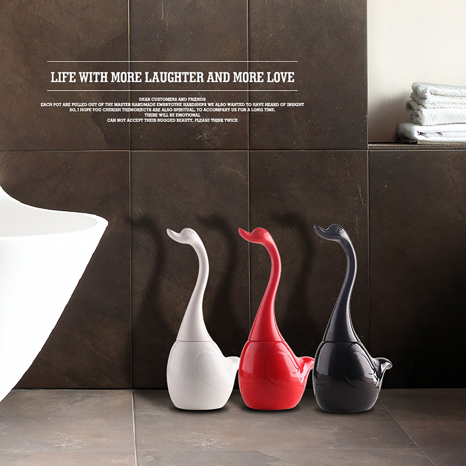Mfigree Creative Swan Toilet Brush, , Cute Unique Decorative Toilet Bowl Brush, Cleaning Toilet Brush Every Corner Can Be Cleaned Toilet Bowl Brush with Base Set for Bathroom Home Hotel