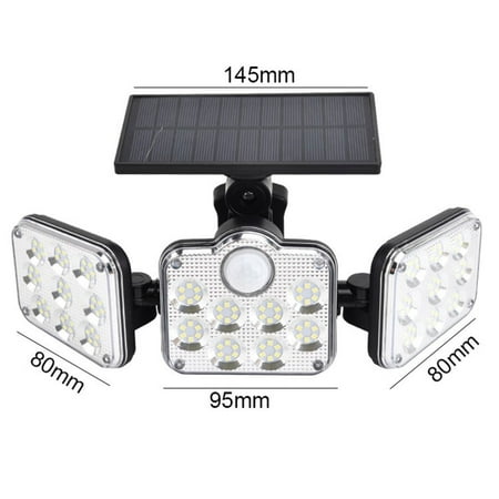 

Solar Sensor Wall Light Three-head LED Rotatable Landscape Wall Lamp Garden Outdoor Street Light Intelligent Remote Cont