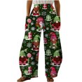 thumbnail image 2 of Puntoco Pantalones sueltos casuales vintage con estampado navideño para mujer Pantalones de pierna ancha casuales Pantalones Puntoco Puntoco-3982, 2 of 5