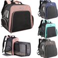 thumbnail image 2 of Mochila extensible para mascotas, bolsa de hombro doble para perros y gatos, transportadores plegables portátiles de gran capacidad para cachorros y gatos, 2 of 4