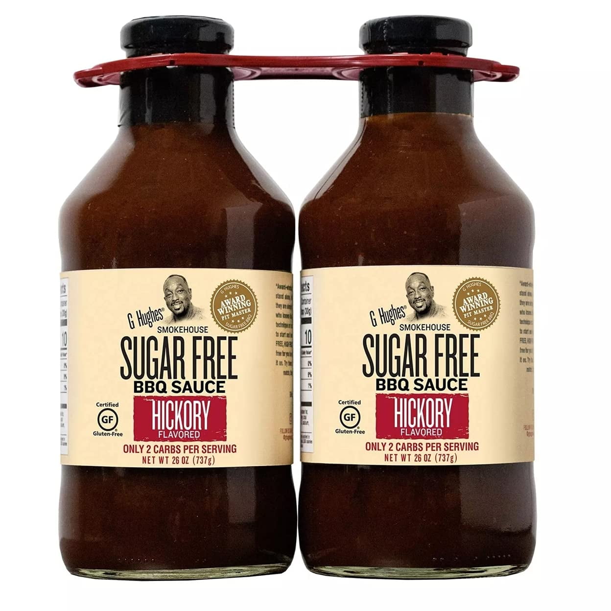 G Hughes Smokehouse Sugar-Free Hickory BBQ Sauce, 26 Ounce (Pack of 2)