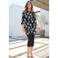 thumbnail image 4 of Roaman's Women's Plus Size Cotton Ultimate Boatneck Tunic With Side Slits, 4 of 6