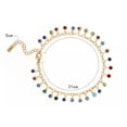 thumbnail image 3 of HOOUN Boho Ankle Bracelet Colourful Ball Bead Anklet Adjustable Turquoise Chain Foot-Silver, 3 of 6