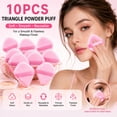 thumbnail image 6 of 10PCS Triangle Powder Puff for Face Makeup, Soft Velour Powder Puffs for Loose Powder, Setting Powder & Pressed Powder, Reusable Makeup Applicator with Finger Strap, Pink, 6 of 6