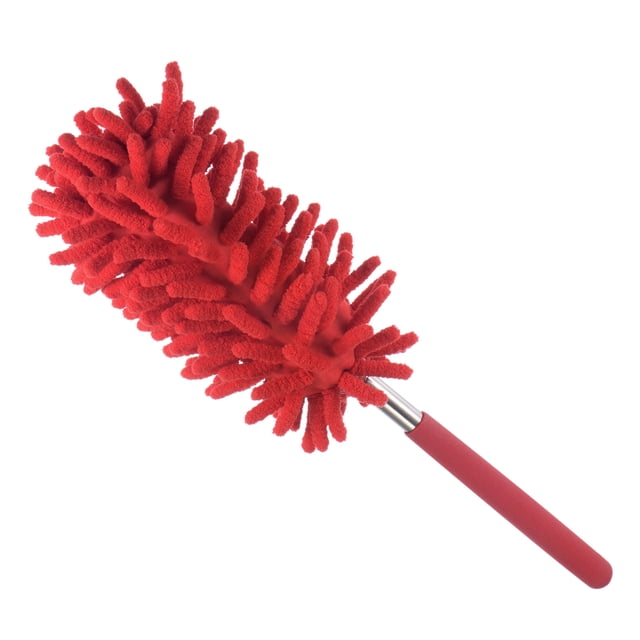 Unique Bargains 11' to 31' Chenille Cleaning Duster, Washable Extendable Brush Red
