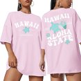 thumbnail image 1 of UANWENN T-Shirt d'Été Imprimé Col Rond Manches Courtes Raglan Style Plage Décontracté (4) T-Shirts Longs Ajustés pour Femmes Col Roulé pour Femmes Pack T-Shirts Décontractés Manches Courtes pour Femmes, 1 of 5