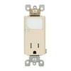 Leviton Decora 15 amps 125 volt Ivory Outlet/Guide Light 5-15R