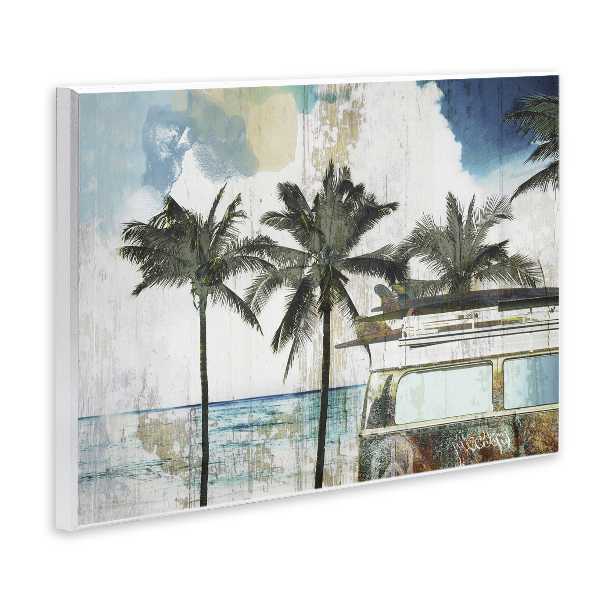 Beach Day Retro Vacation Wall Plaque Art, design by Sasha