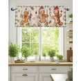 thumbnail image 2 of Vintage Christmas Gingerbread Man Kitchen Valances for Windows Beige Black Plaid Valance Curtains&nbsp; for Kitchen /Living Room/Bedroom/ Bathroom Decor, 54"x18 " ,Rod Pocket 1 Panel,, 2 of 7