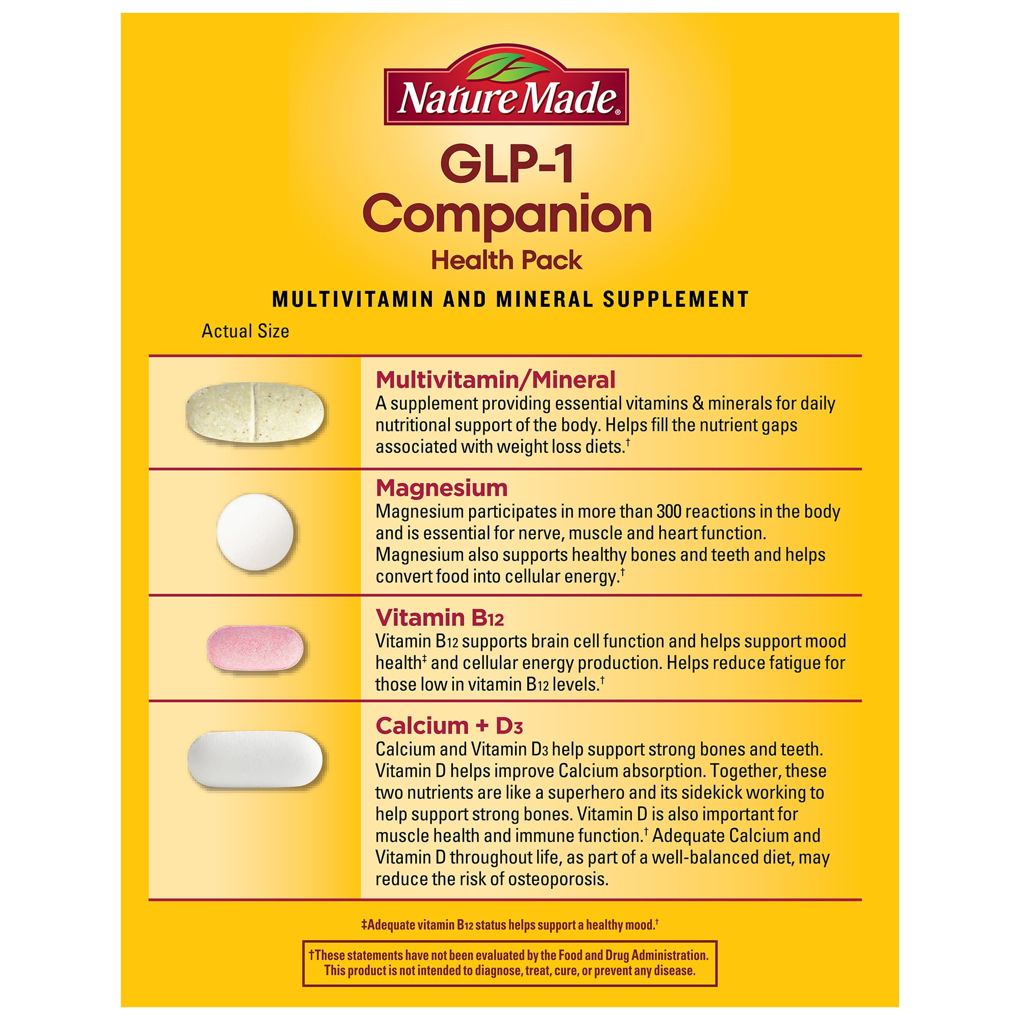 glp 1 companion nature made Nature Made GLP-1 Companion Health Pack, Nutritional Support for Weight  Loss Diets, 30 Ct
