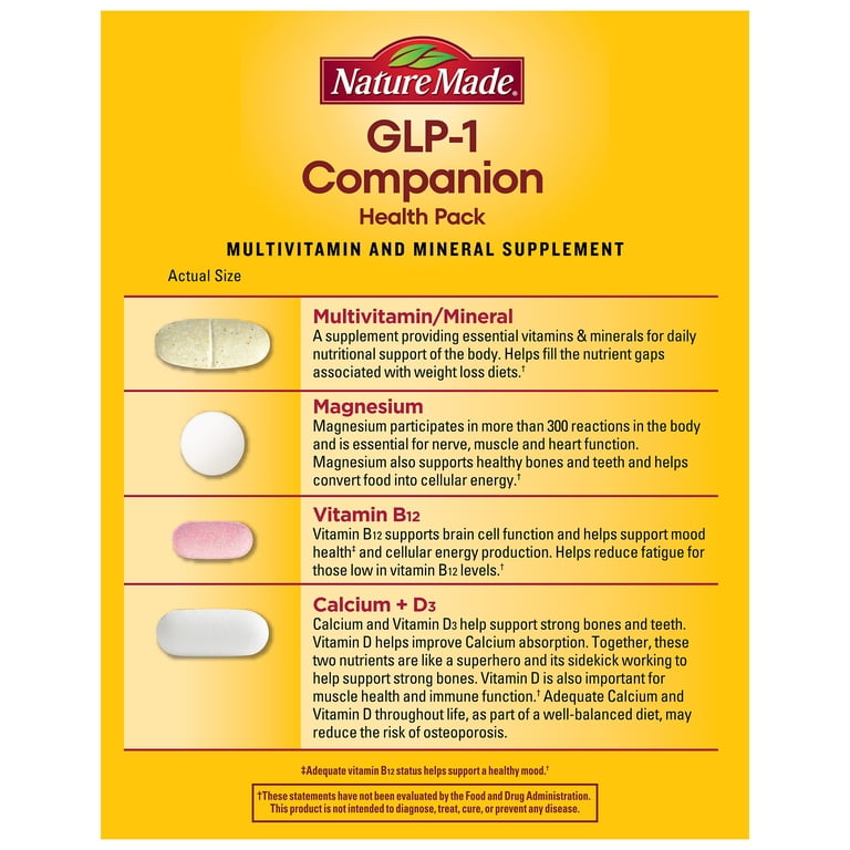nature medicine glp 1 Nature Made GLP-1 Companion Health Pack, Nutritional Support for Weight  Loss Diets, 30 Ct