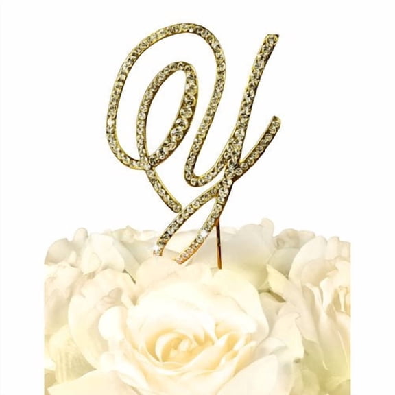 Le Prise Rhinestone Letter Wedding Cake Topper