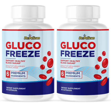 Gluco Freeze- Glucose/ Blood Sugar/ Energy- 2 Bottles- 120 Capsules- Dr. Pelican