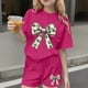 thumbnail image 2 of Vestido de manga corta para niños Día de San Patricio impreso de dos piezas Conjunto de cuello redondo con pantalones cortos, blusa de manga corta, 2 of 6