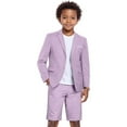 thumbnail image 2 of Shorts Suit for Boys 2 Piece Slim Fit Summer Suits Kids Tuxedos Outfits Blazer Shorts Set for Beach Wedding, 2 of 7