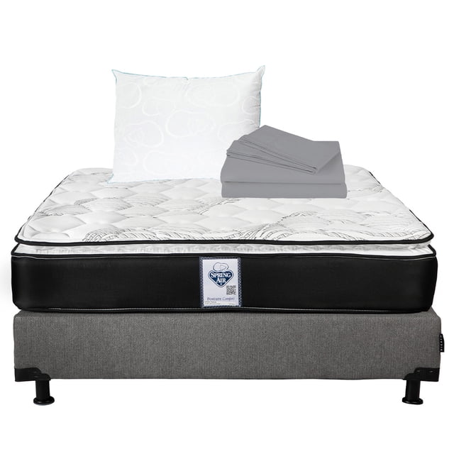 Colchón Matrimonial Premier Spring Air + Box + Sábanas Basic + 1 Almohada Osos