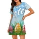 thumbnail image 1 of Balery Happy Easter Camisón de manga corta con cuello redondo para mujer, cómodo y elegante., 1 of 6