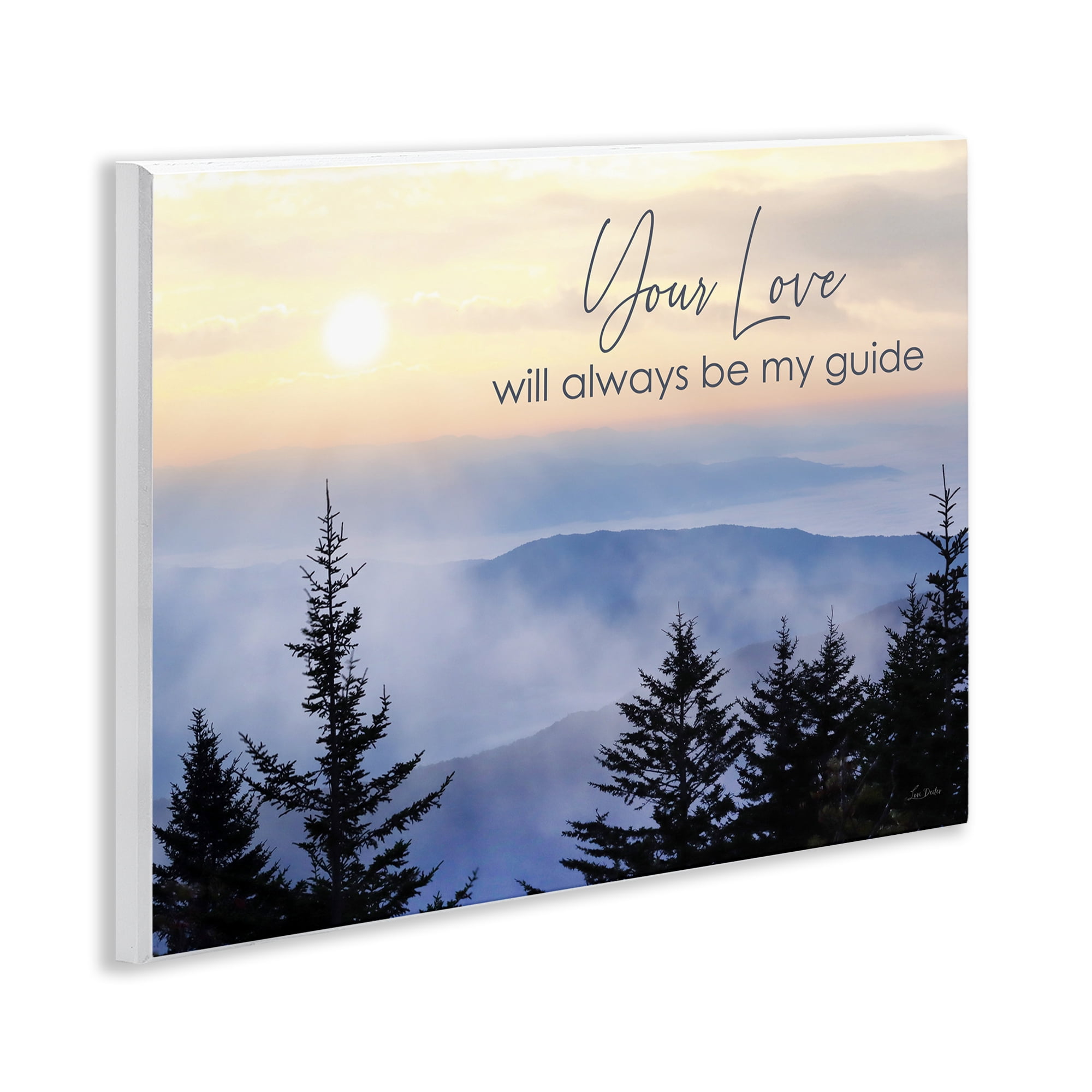 Stupell Industries Love Will Be My Guide Landscape Painting Unframed Art Print Wall Art, 14 x 11