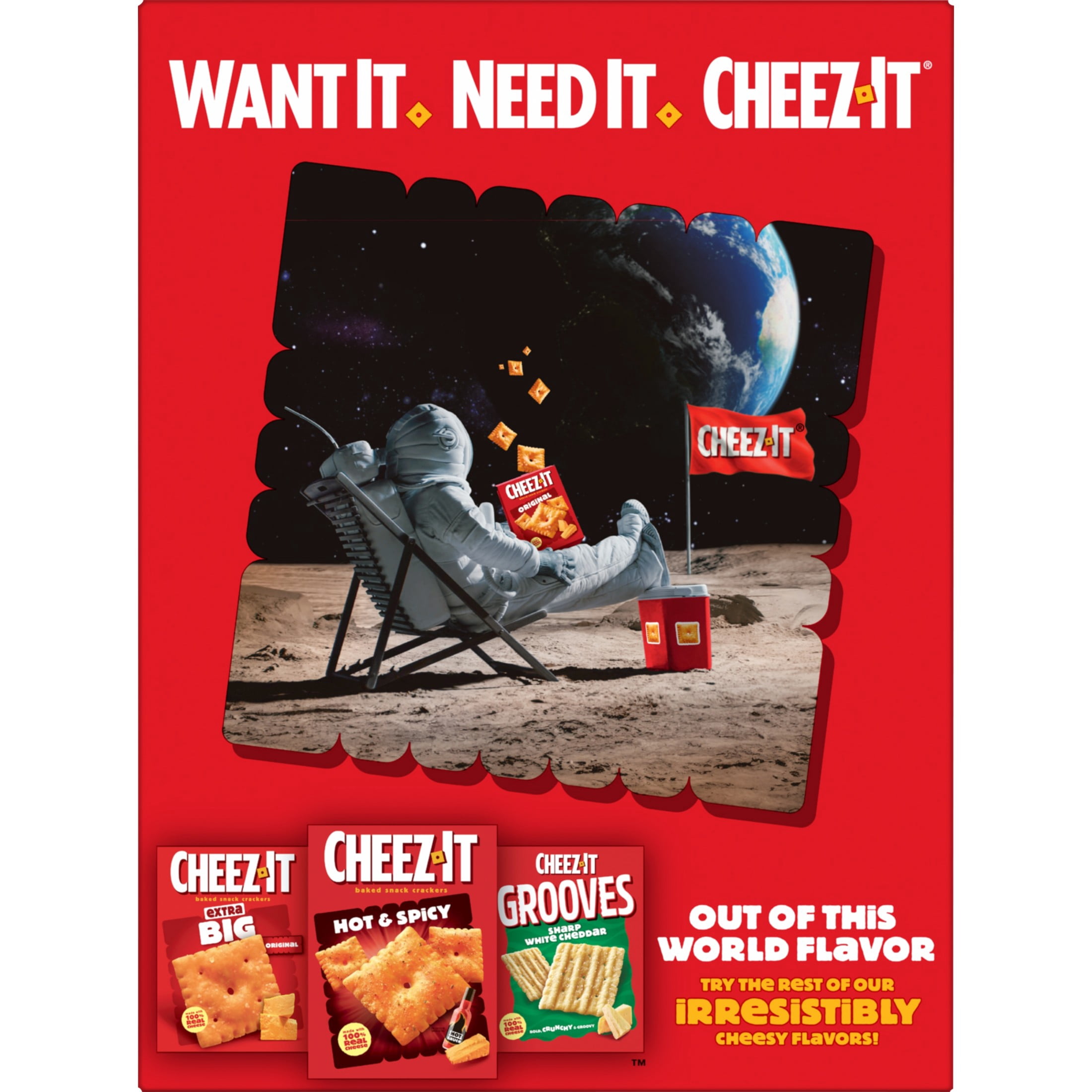 (2 pack) Cheez-It Extra Cheesy Cheese Crackers, Baked Snack Crackers, 12.4 oz