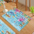 thumbnail image 3 of Ocean Nautical Placemats Set of 6, Sea Turtle Octopus Place Mats Table Mats for Kitchen Dining Table Kitchen Decor Linen 12x18 Inch, 3 of 6