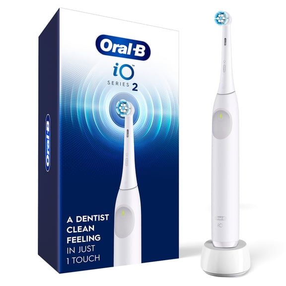 Oral-B Toothbrush, iO Series 2 Rechargeable Electric Toothbrush for Adults & Kids 3 , Pure White, 1 Gentle Care Brush Head