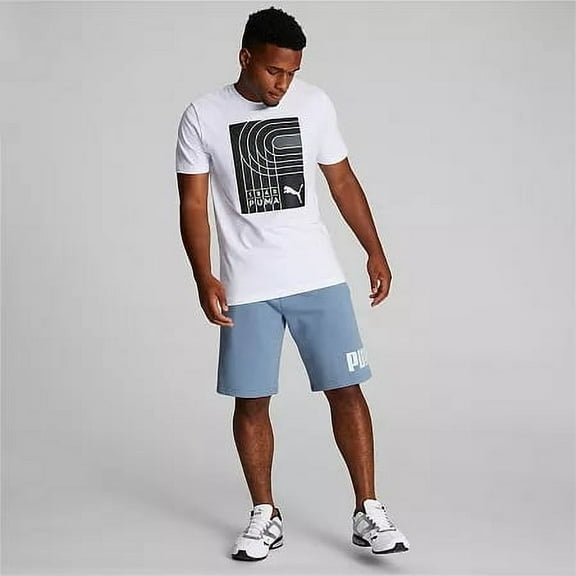 Puma Mens Regular fit Sweat Shorts Fleece Shorts XXL / 10 Blue Solid