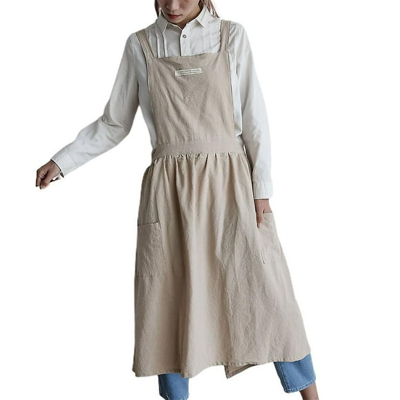 Women Men Work Kitchen Flower Coffee Shop Solid Color Soft Washed Cott