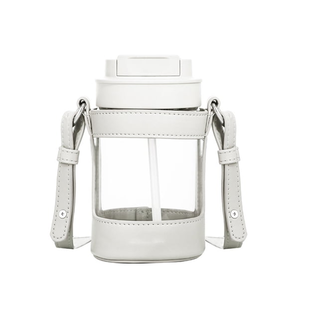 Billuyoard Botella de agua con pajita de 470ml para el trabajo en casa, oficina, café, leche, verano, deportes al aire libre, equitación, Picnic, taza Teteras Blanco Billuyoard HA080536-01